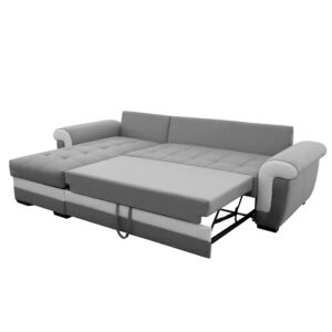 canape d angle en tissu convertible 5 places gris