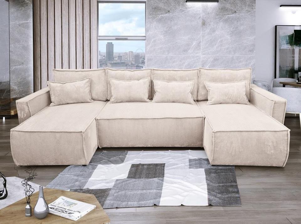 Canapé Convertible Beige en U pas cher ! Sofa Style 75