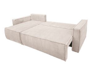 canape convertible en lit tissu beige angle pas cher