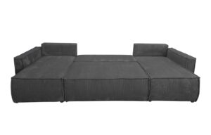 canape convertible en lit u tissu noir