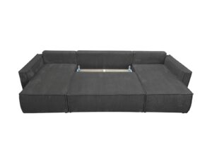 canape convertible en lit u tissu noir pas cher