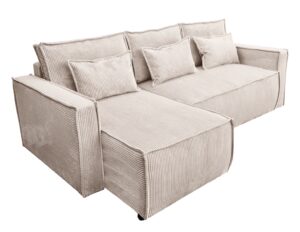 canape convertible tissu beige angle pas cher