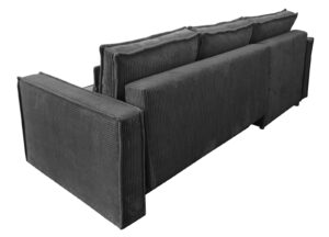 canape convertible tissu noir angle