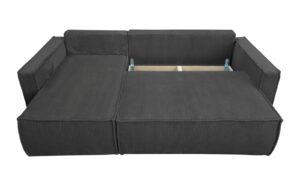 canape en l convertible tissu noir angle