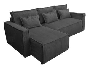 canape en l convertible tissu noir angle pas cher