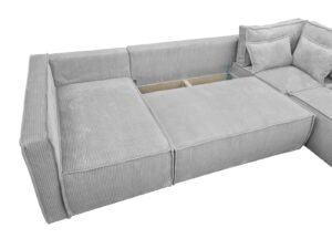 canape panoramique convertible en lit gris
