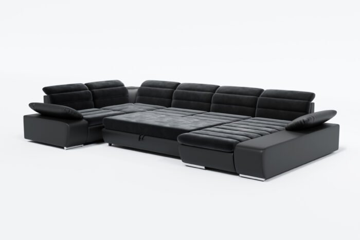 canape noir convertible en lit panoramique