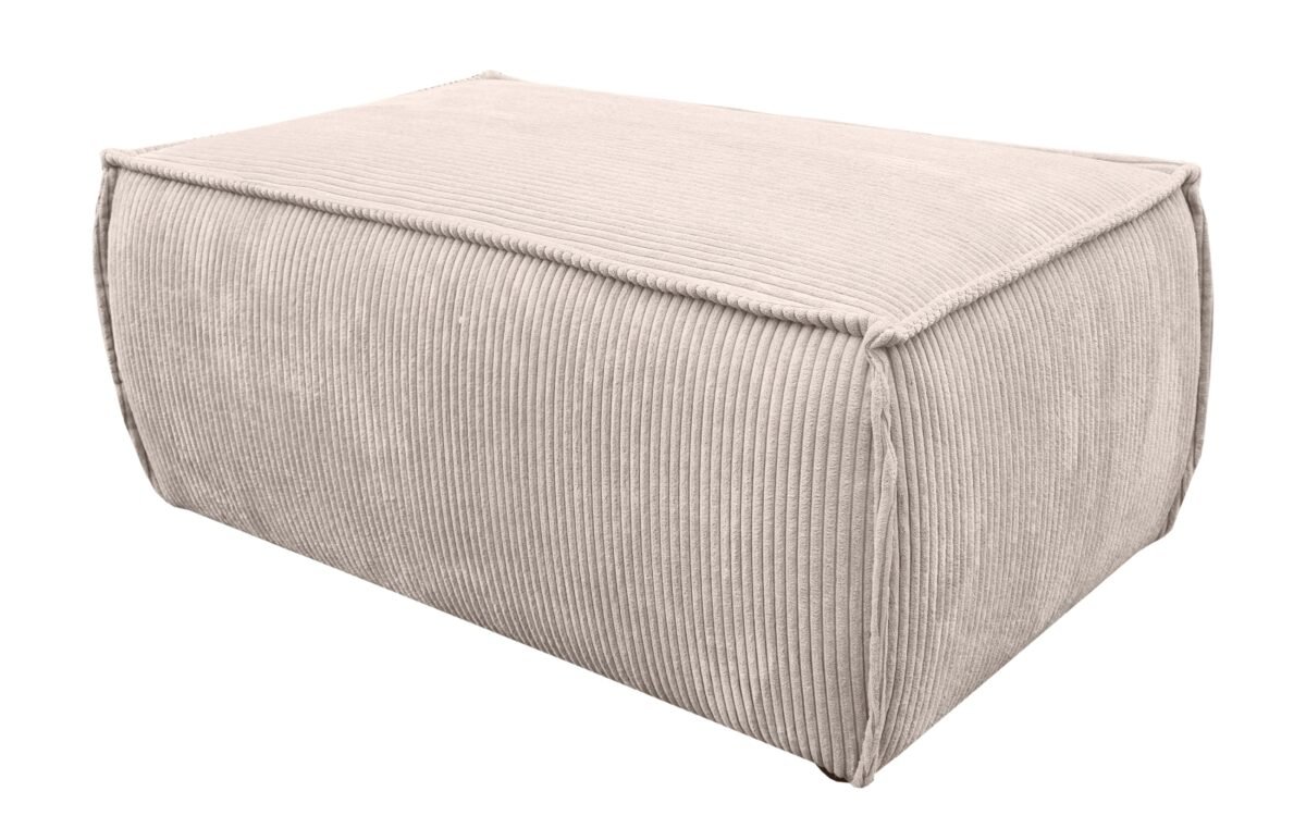 pouf velours cotele beige pas cher