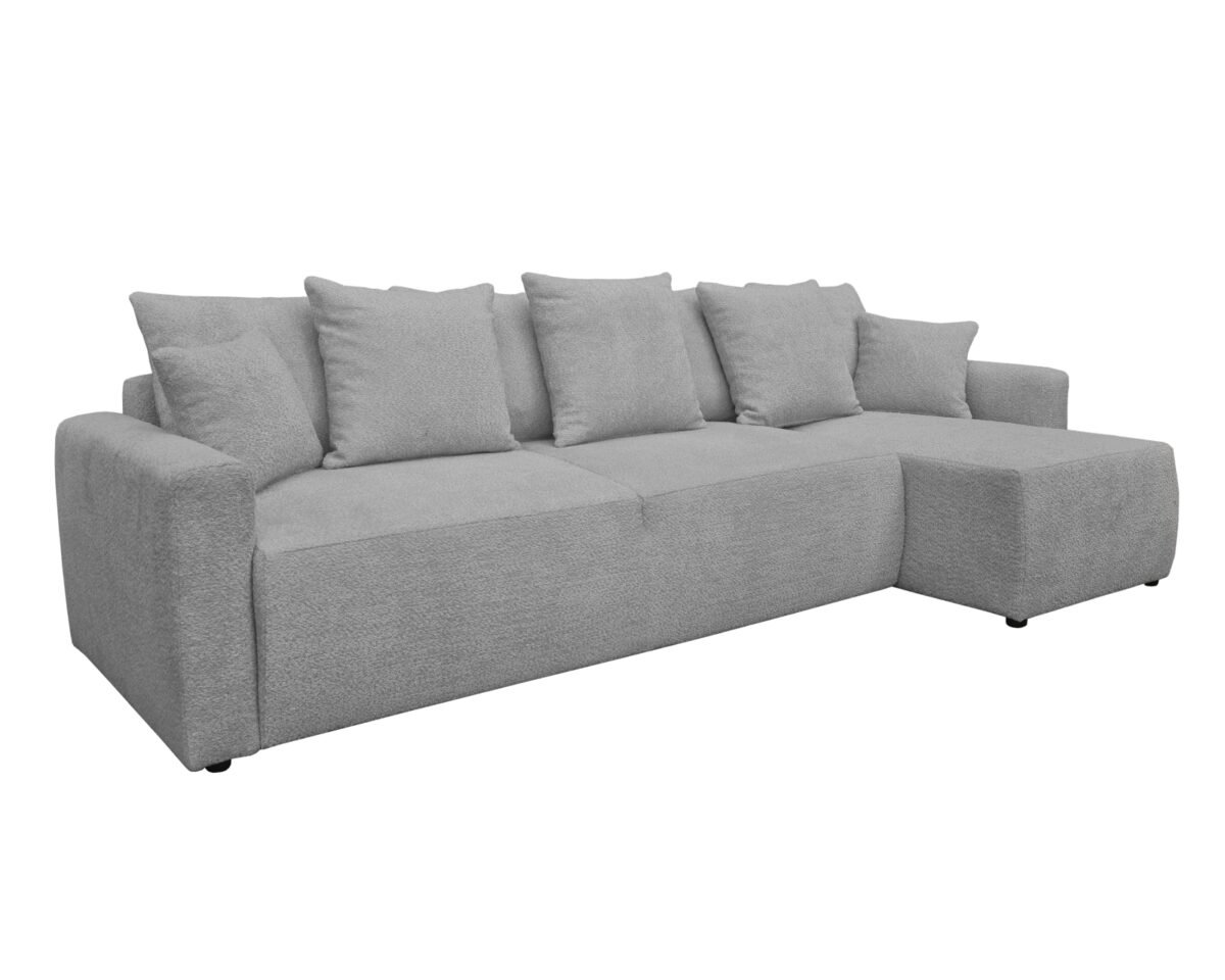 canape bouclette gris angle xl convertible