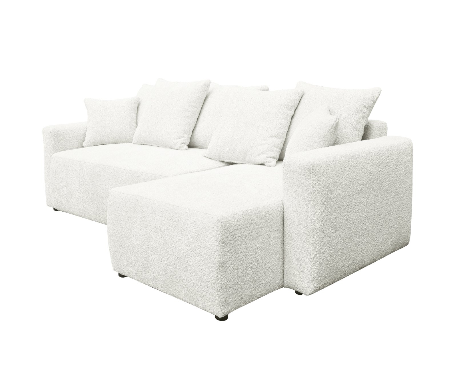 Canapé blanc en tissu polyester imitation fourrure Aurora 142 x 65