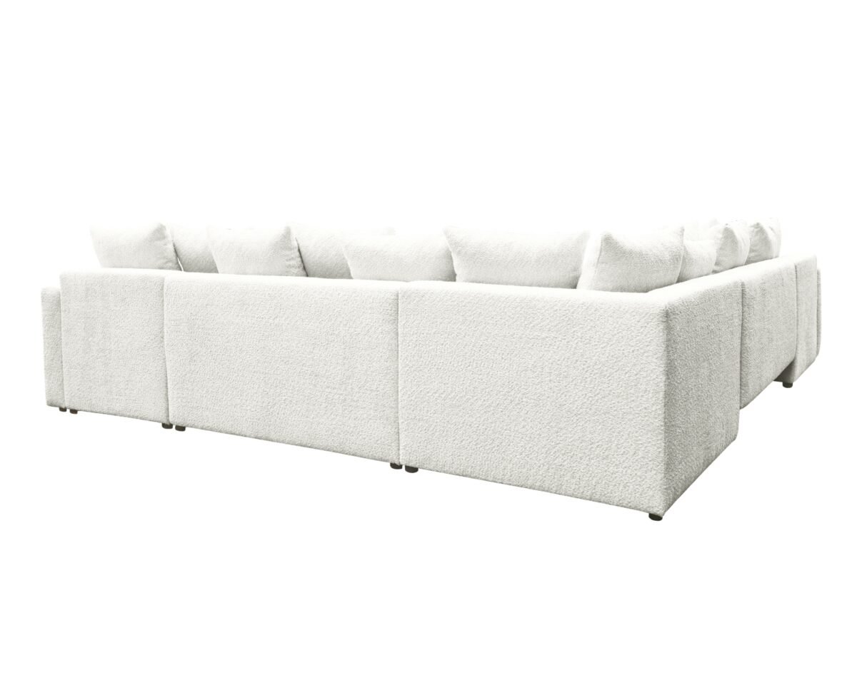 canape tissu bouclette doux blanc panoramique convertible lit pas cher