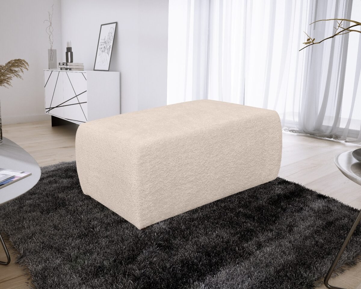 pouf bouclette beige