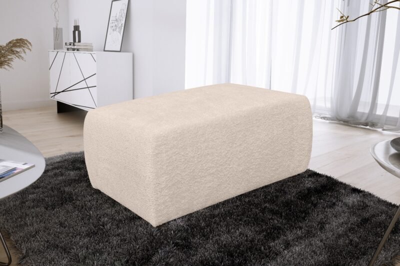 pouf bouclette beige