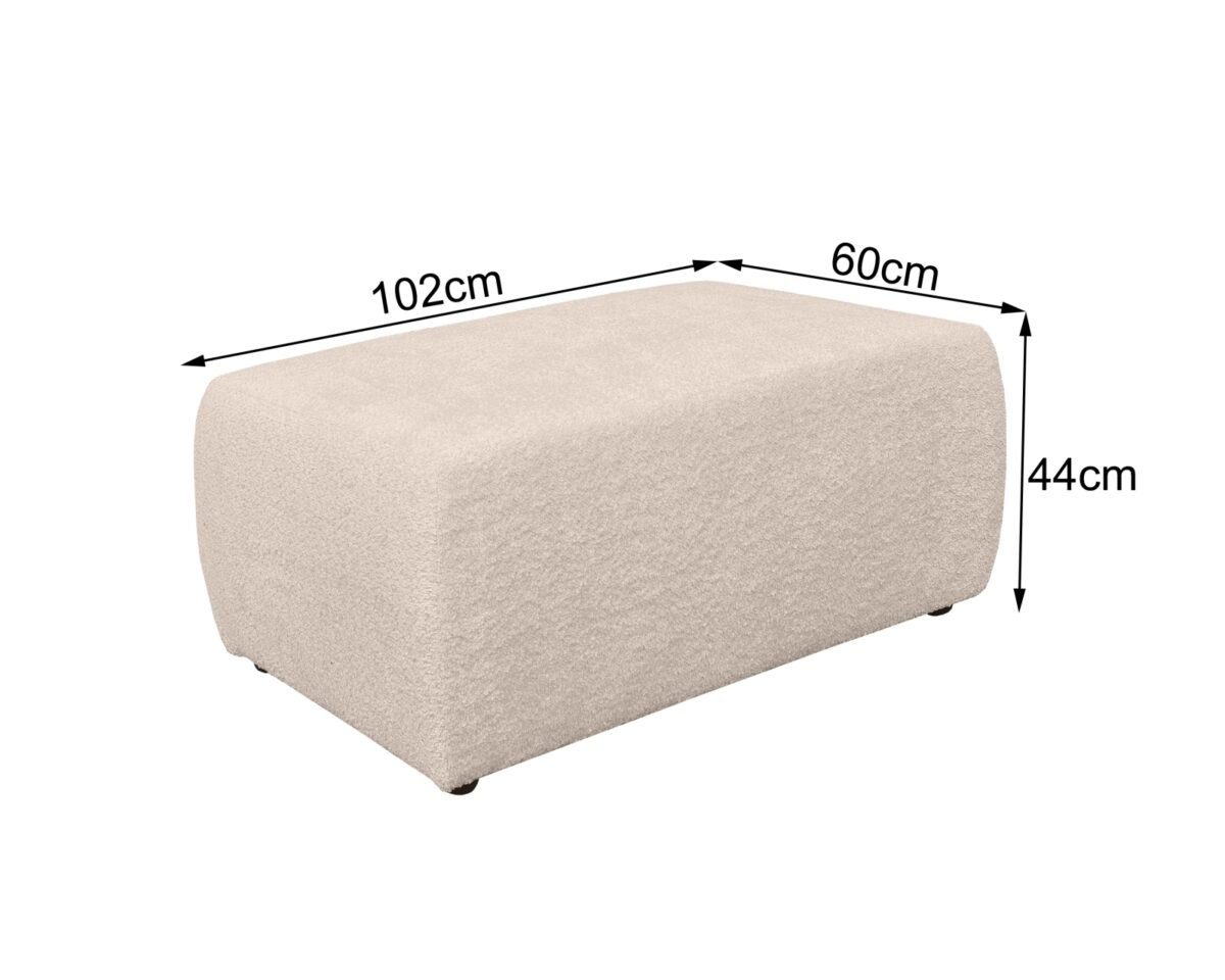 pouf bouclette beige dimensions