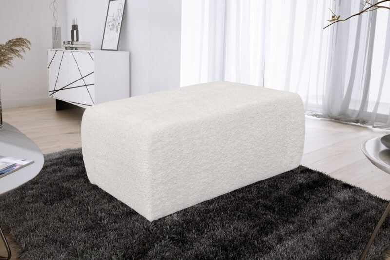 pouf tissu boucle doux