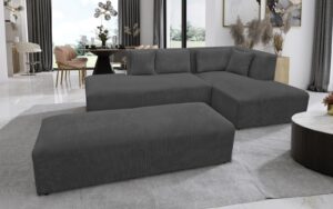 canape modulable design velour angle droit