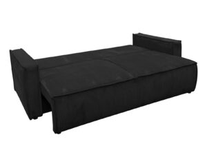 canape convertible lit droit velours cotele 3 places noir