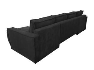 canape velours cotele noir eva u convertible