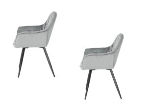 chaises velours salle a manger avec accoudoirs design