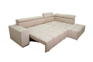 canape d angle en velours beige convertible en lit