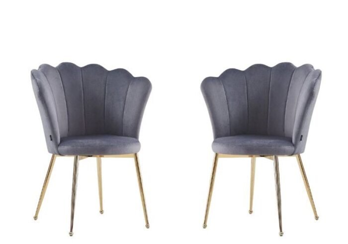 chaise en velours grise design