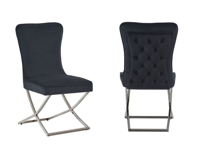chaise velours noir salle a manger design