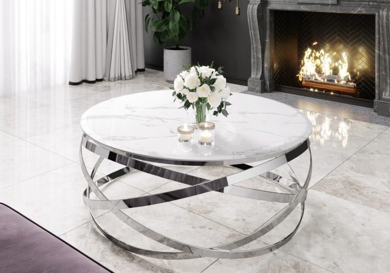 Table Basse Design pas cher! Meuble Salon EVA Blanc.