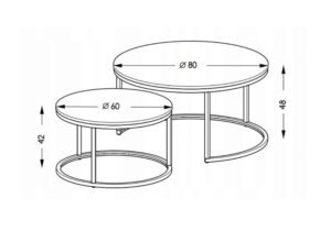 table ronde gigogne effet marbre dimensions