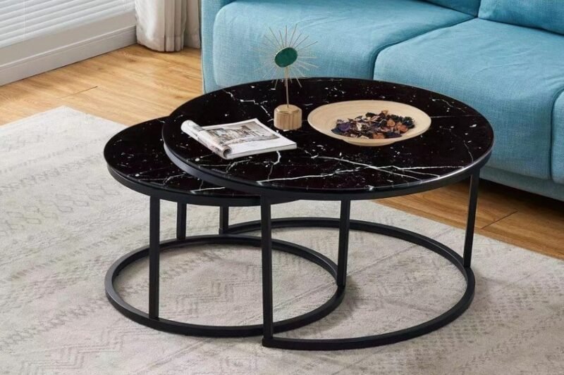 tables basses gigogne rondes noires