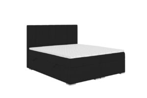 lit velours 160x200 coffre de rangement en velours cotele noir