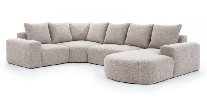 canape panoramique bouclette sofa style