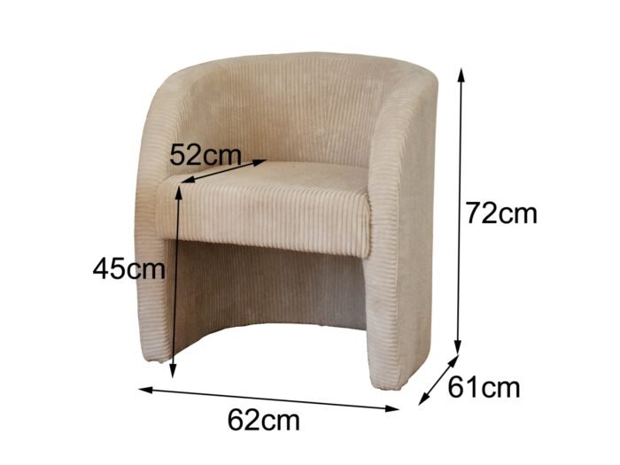 chaise en velours cotele beige fauteuil confortable