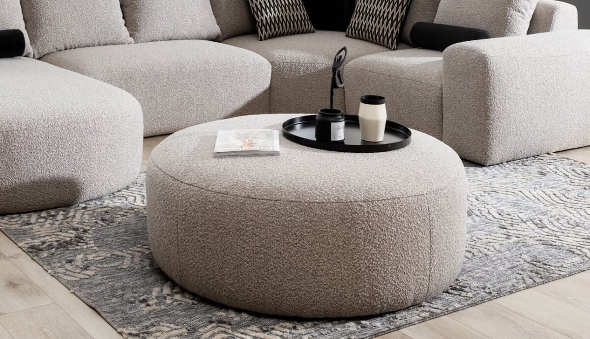 pouf bouclette gloria beige