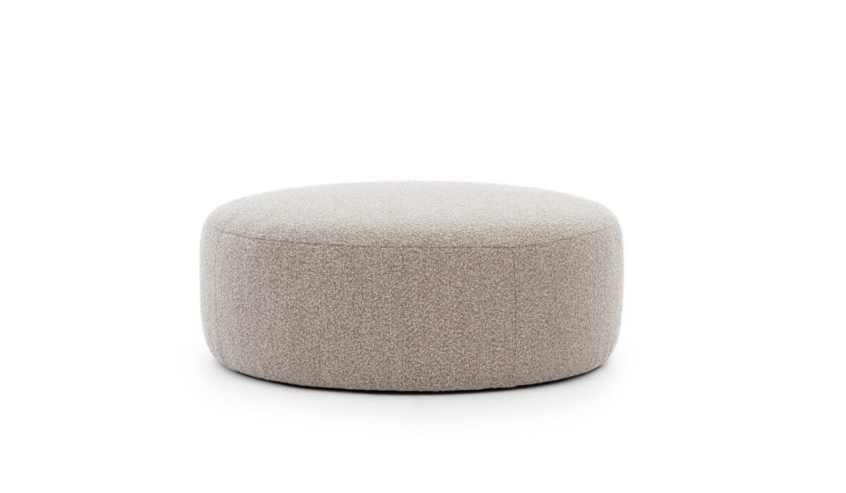 pouf bouclette gloria beige tissu boucle