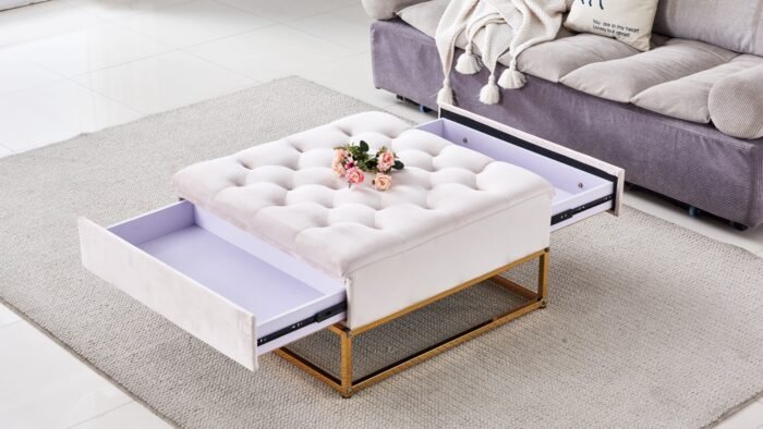 table basse avec rangement design ultra glamour