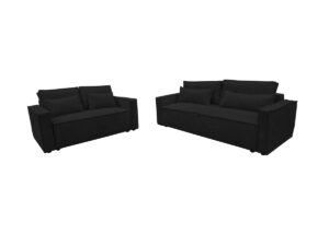 canape 3 2 eva velours cotele noir convertible