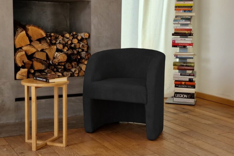 fauteuil velours cotele eva