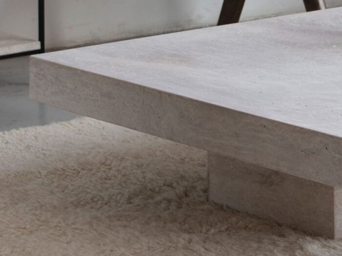 table basse en travertin rectangulaire design