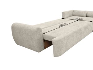 canape convertible 5 places design lit 140x190cm