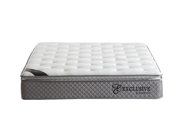 matelas ressorts ensaches 140x190 avec surmatelas 32cm gris