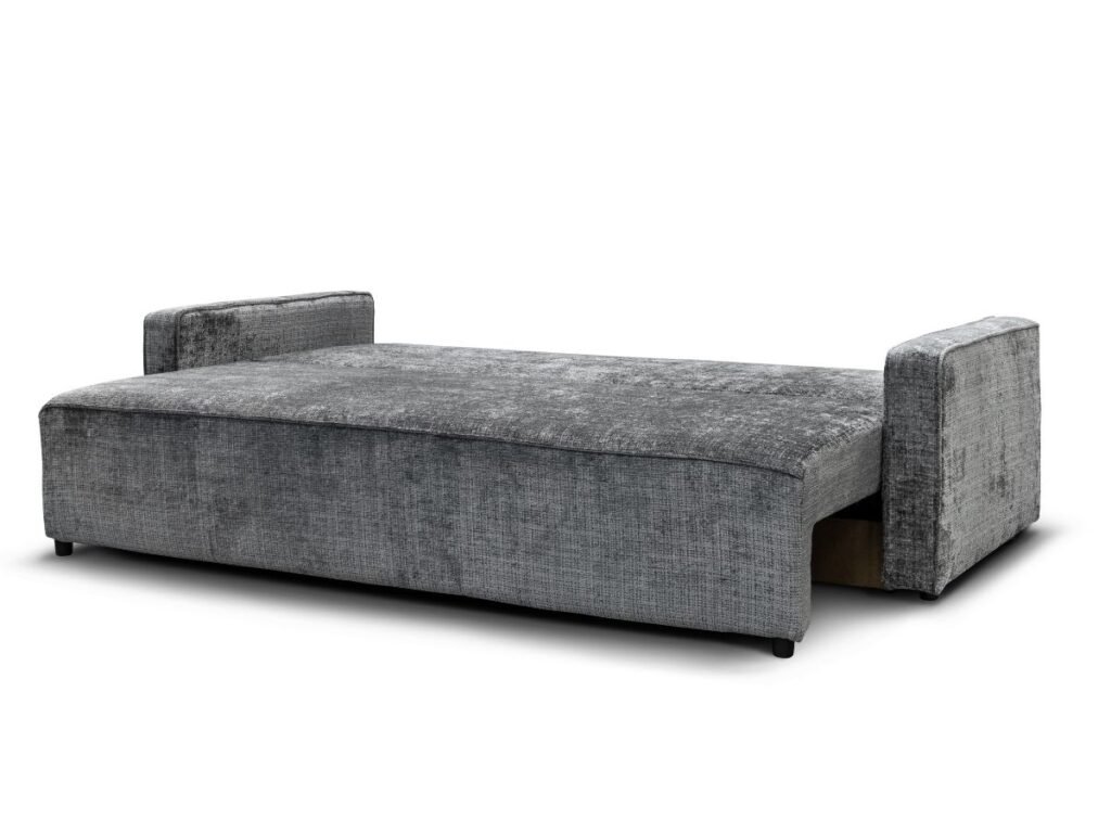 canape convertible en lit 2 personnes gris anthracite