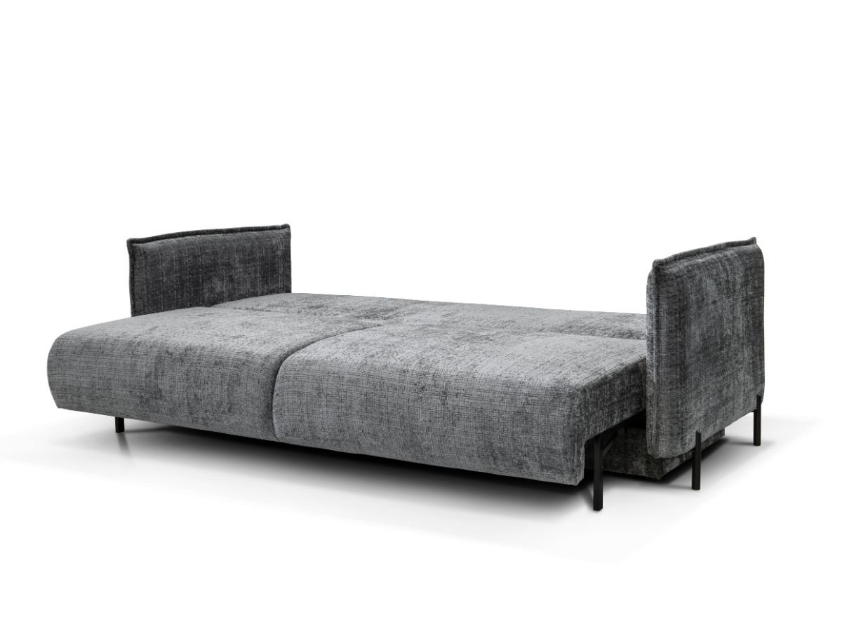 canape droit convertible 3 places gris anthracite lit