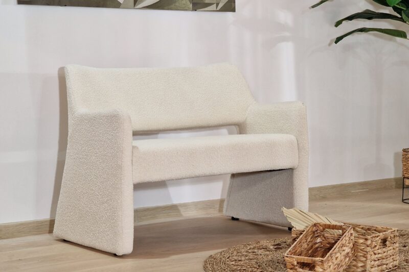 banquette tissu bouclette beige pas cher